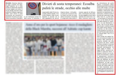 Divieti di sosta temporanei: Ecoalba pulirà le strade, occhio alle multe